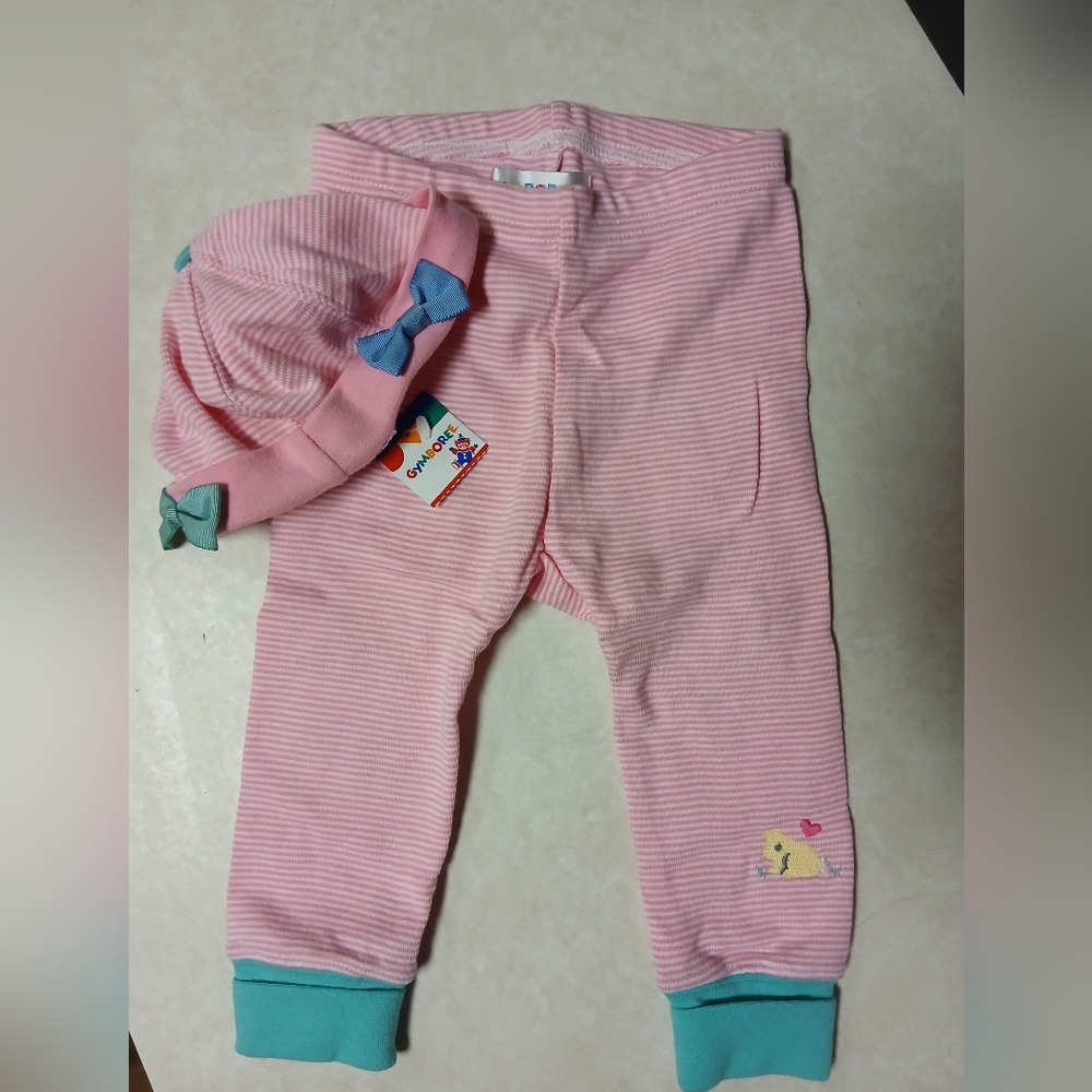 NWT Vintage Rainbow Tag Gymboree Baby Pants and Hat Set